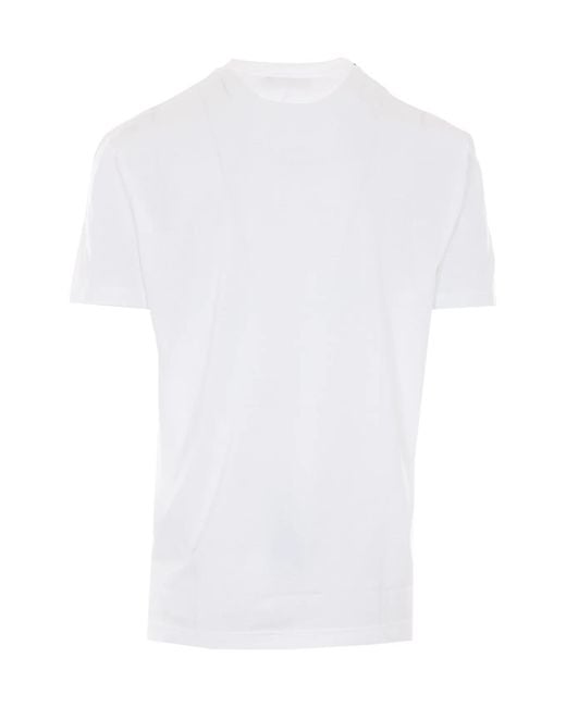 Dolce & Gabbana White Logo Embroidered Crewneck T-Shirt for men