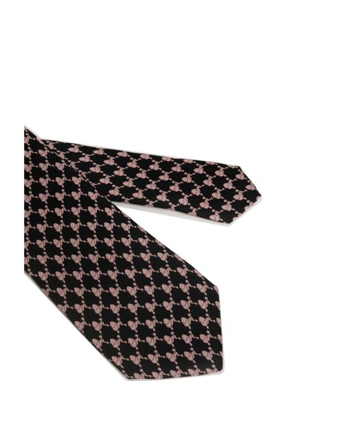 Mulberry Black Logo Pointed Tie for men