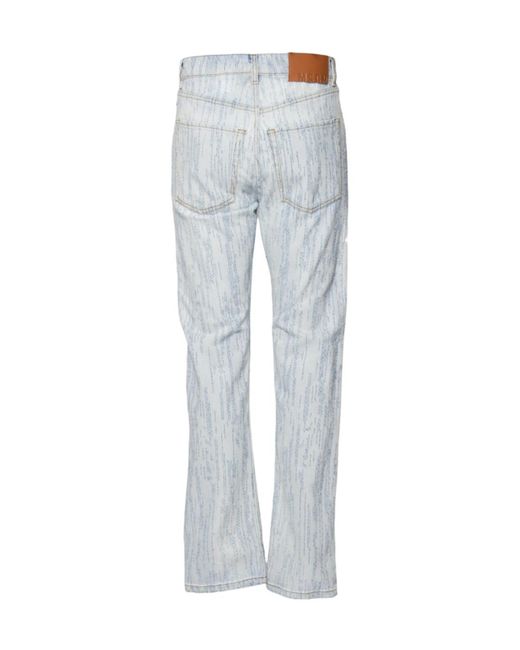 MSGM Gray Stitch Detailed Straight-Leg Jeans for men
