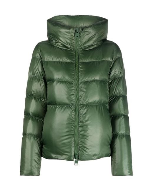 Herno Green Globe Padded Bomber Jacket