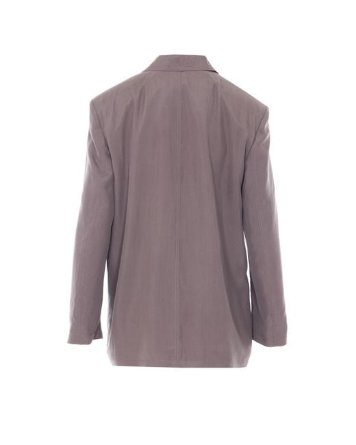 Saint Laurent Brown Single-Breasted Long-Sleeved Jacket