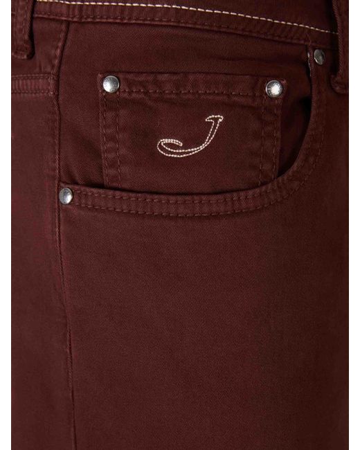 Jacob Cohen Brown Logo-Embroidered Jeans for men