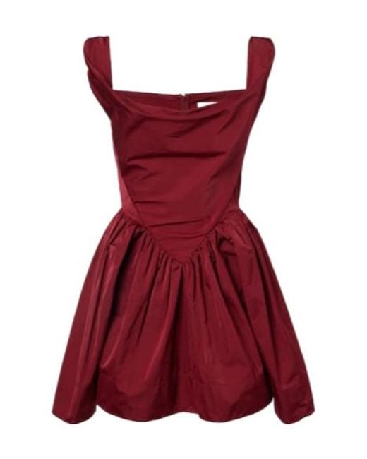 Vivienne Westwood Red Mini Sunday Draped Corset Dress