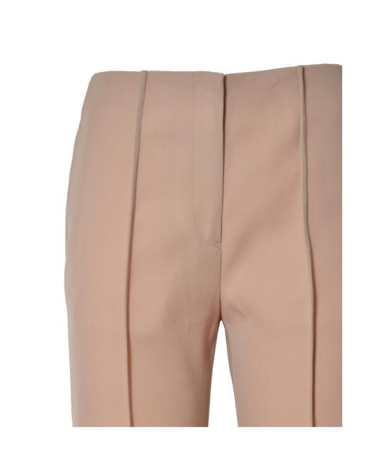 Jil Sander Natural Pintuck-Detail Flared Trousers