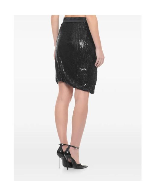 Vivienne Westwood Black Ruched Sequin Mini Skirt