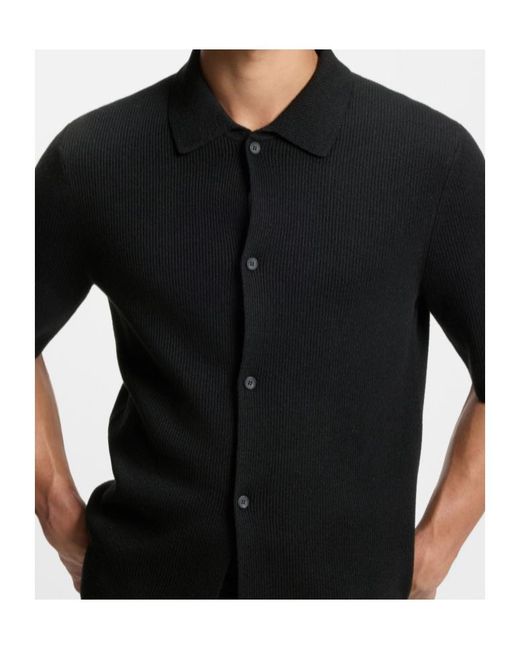 Boss Black Regular-Fit Shirt With Ribbed Structure for men