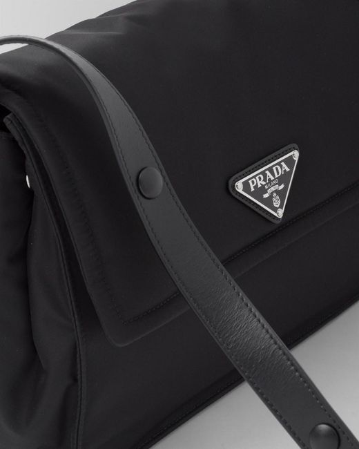 Prada Black Traveller Medium Padded Re-Nylon Bag