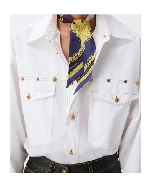 Versace Multicolor Pattern Print Scarf