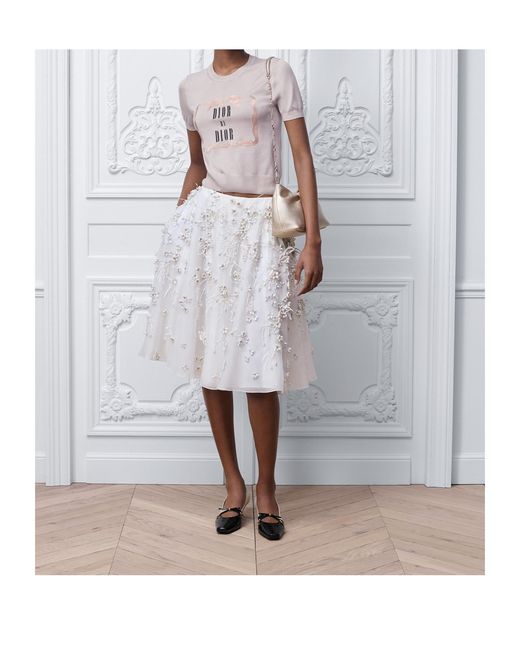Dior Natural Book Cover Short-Sleeved Sweater