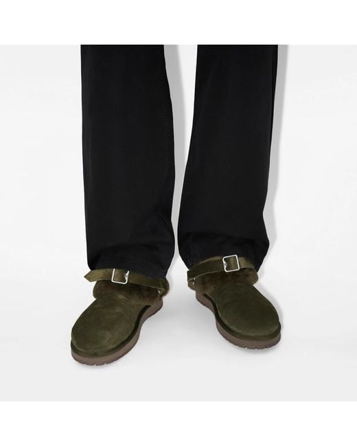 Burberry Green Chubby Buckled Shearling Ankle Boots for men