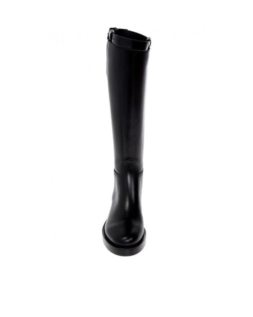 Ann Demeulemeester Black Buckle Detailed Round Toe Boots