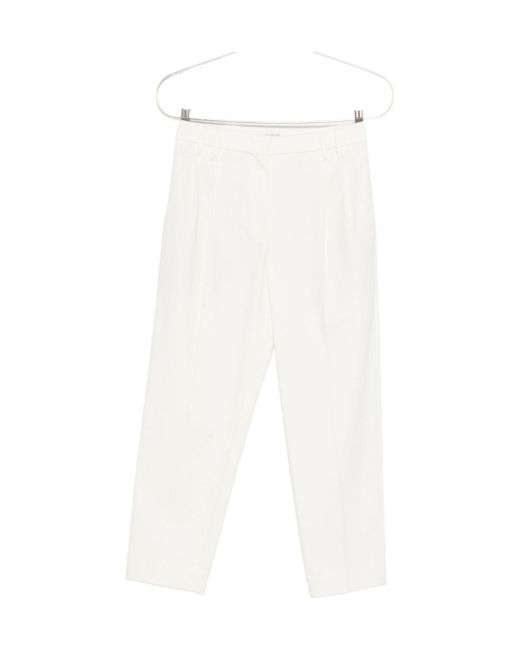 Brunello Cucinelli White Pleated Slouchy Pants