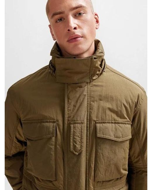 Boss Green Hooded Casual Jacket for men