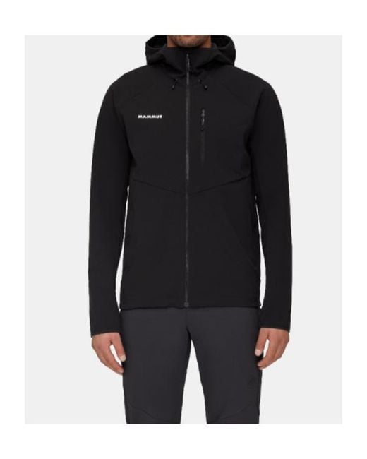 Mammut Black Logo-Print Hooded Jacket for men