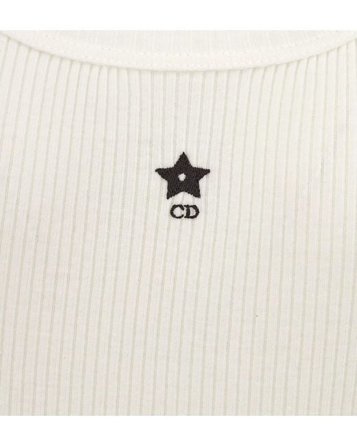 Dior White Iviera Cropped Tank Top