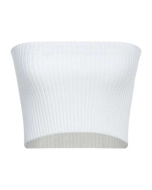 Chloé White Plain Colour Bandeau Top