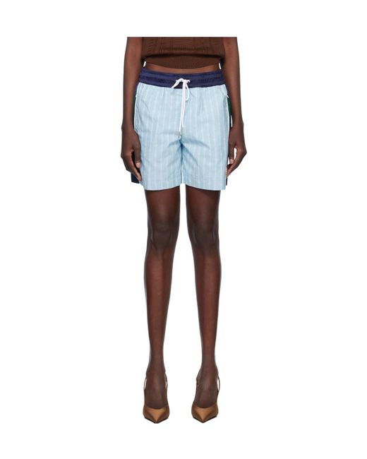 Casablanca Blue Elastic Waist Shorts