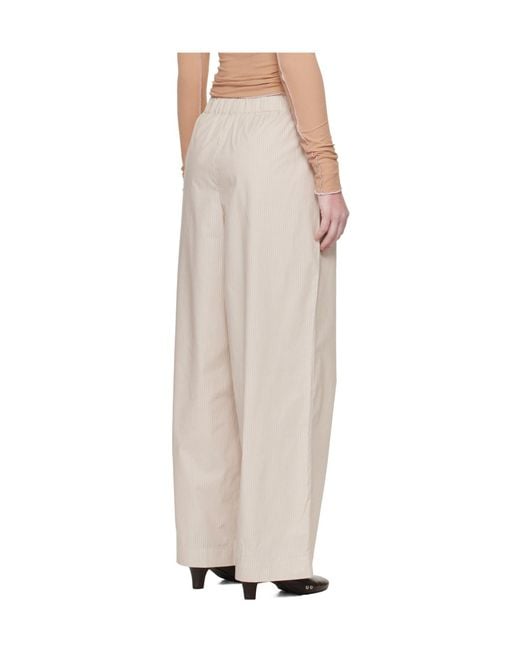 Baserange Natural Striped Elasticated Trousers