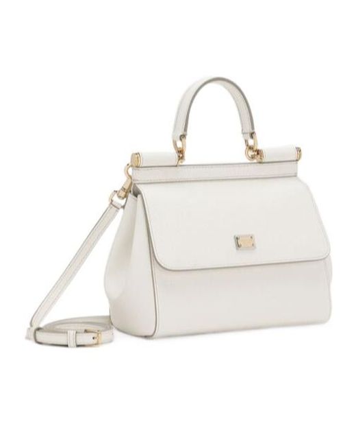Dolce & Gabbana White Sicily Small Tote Bag