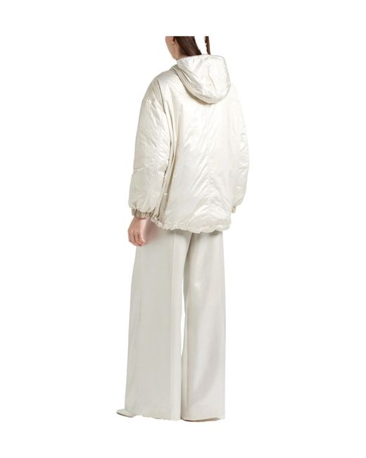 Brunello Cucinelli White Puffer Jackets