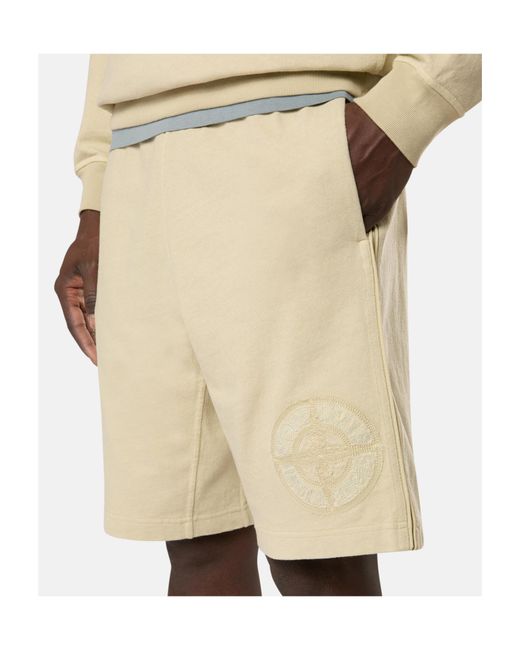 Stone Island Natural Fleece Shorts for men