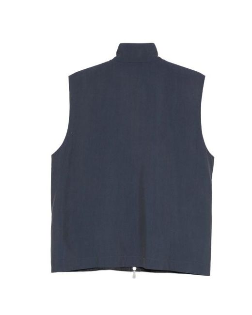 Eleventy Blue Full-Zip Gilet for men