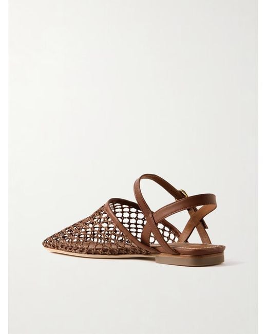 Staud Brown Cut-Out Flat Sandals