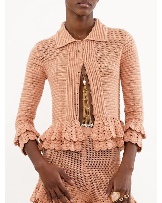 Chloé Natural Ruffled Mini Shorts