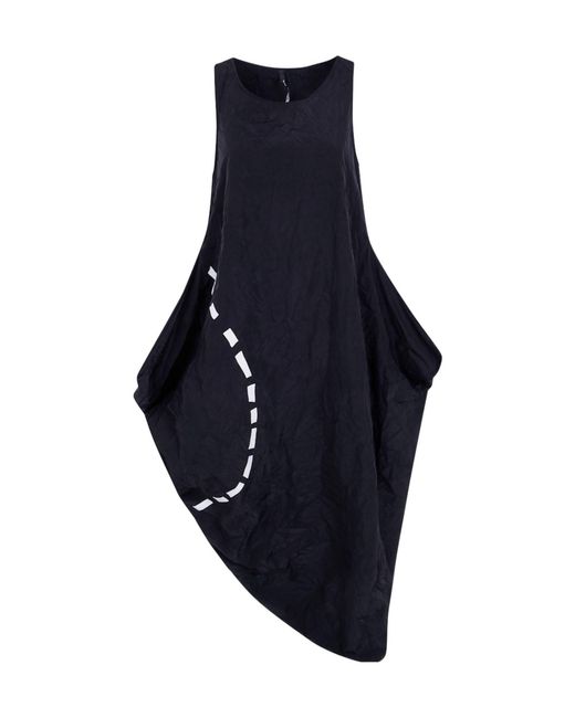Maria Calderara Blue Puppet Dressebroidered Taffeta Dress