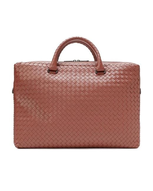 Bottega Veneta Red Weaving Briefcase for men