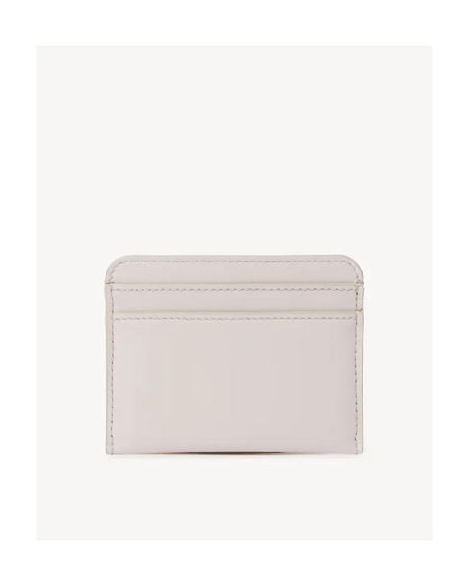 Chloé White Chloé Logo Embroidered Cardholder