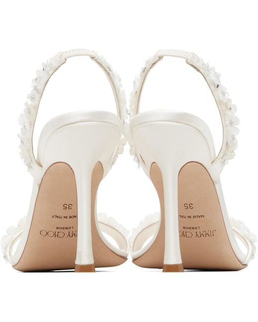 Jimmy Choo White Jenn 100 High-Heeled Sandals