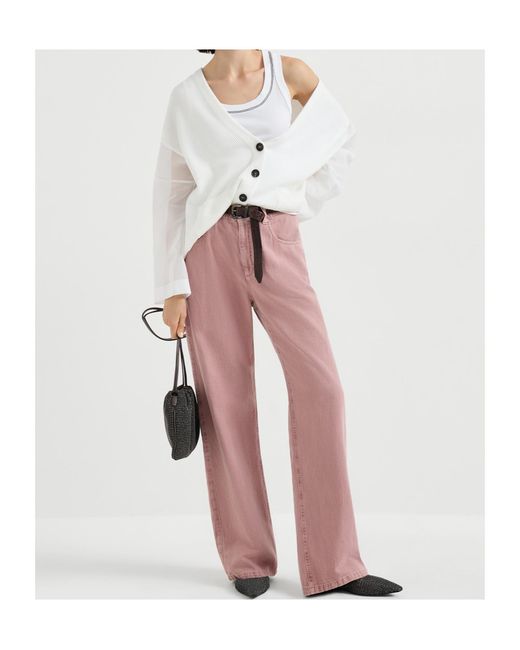 Brunello Cucinelli White Organza Sleeved Ribbed Cardigan