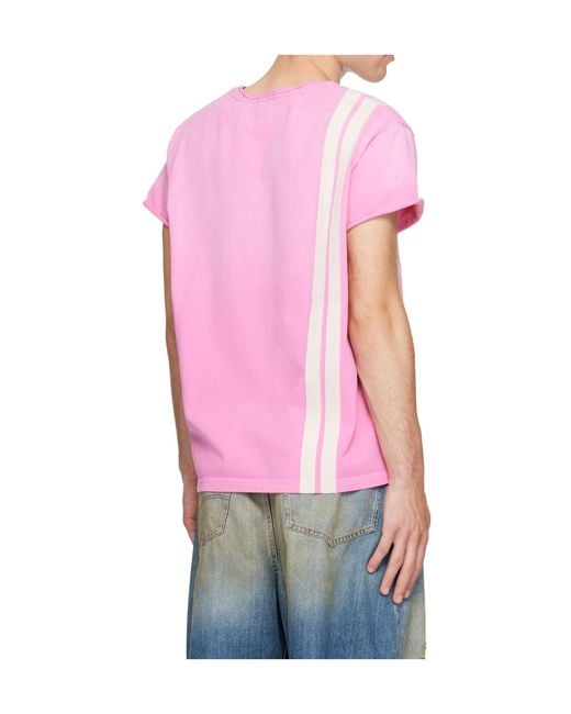 424 Pink Crew Neck T-Shirt for men