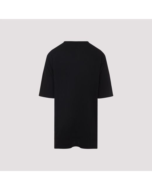 Rick Owens Black Cotton Jumbo Short Sleeves T-Shirt for men