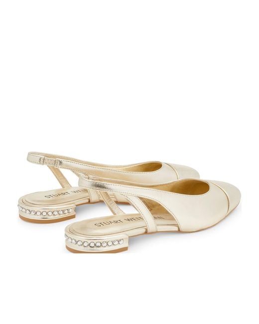 Stuart Weitzman Natural Open-Heeled Flats