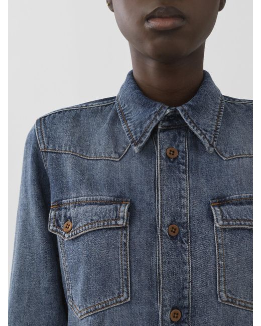 Chloé Blue Long-Sleeved Denim Shirt