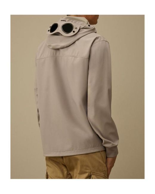 C P Company Brown Goggle Hooded Zip-Up Jacket for men