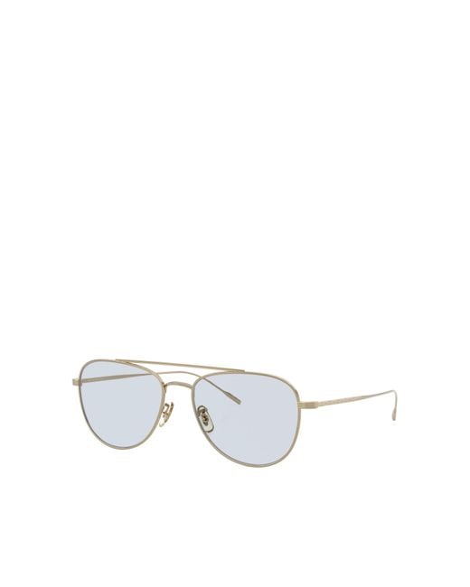 Oliver Peoples White Stilson Pilot-Frame Sunglasses for men