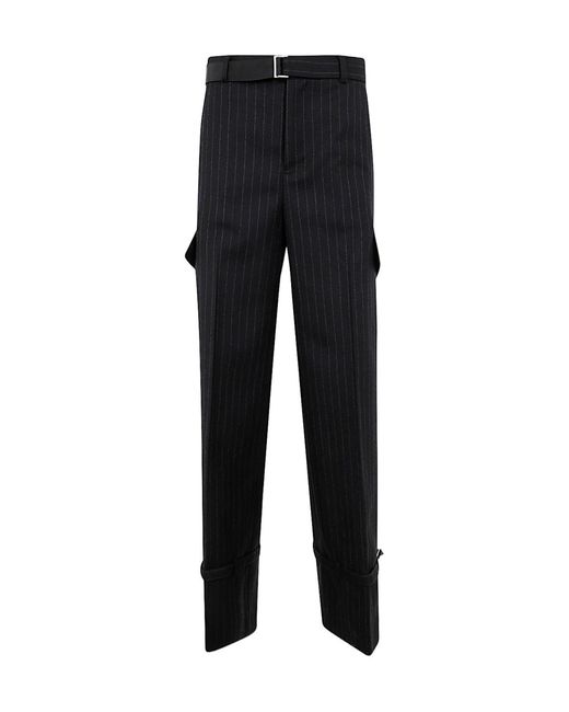 Sacai Black Striped Belted Pants