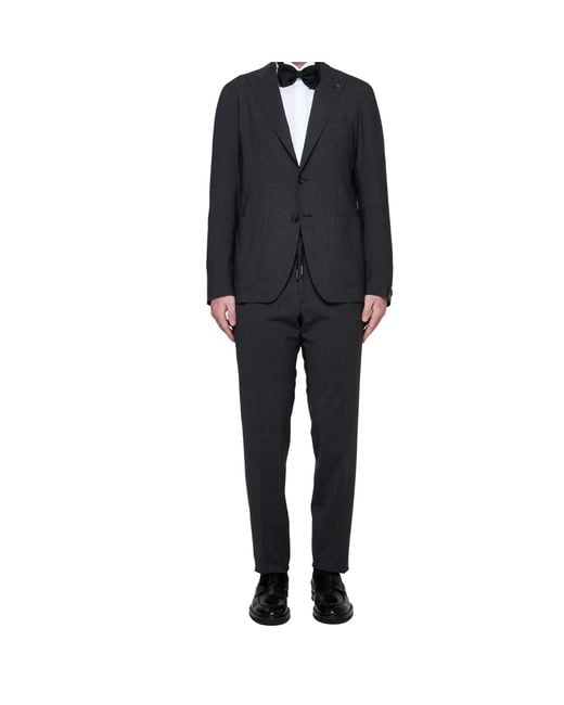 Tagliatore Black Single-Breasted Two-Piece Suit Set for men