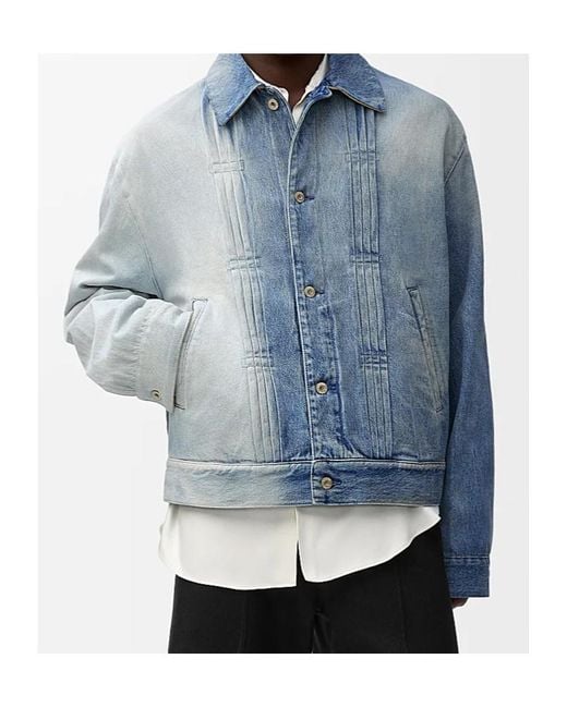 Loewe Blue Two-Toned Button-Up Jacket for men