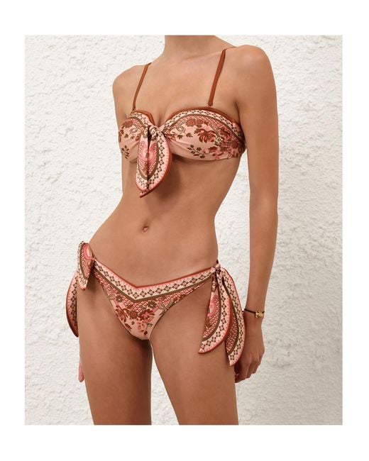 Zimmermann White Aster Scarf Tie Bikini