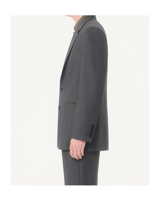 Valentino Gray Single-Breasted Bowling-Collar Blazer for men