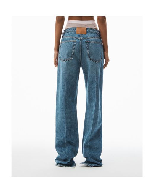 Alexander Wang Blue Layered Underwear Straight-Leg Jeans