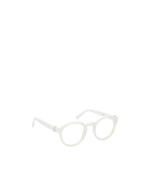 Moncler White Eyewear Round Frame Glasses for men