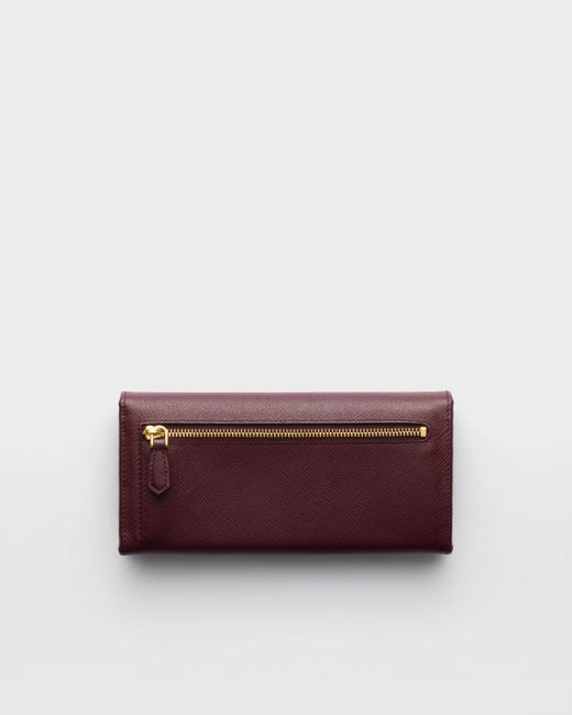 Prada Purple Large Saffiano Leather Wallet