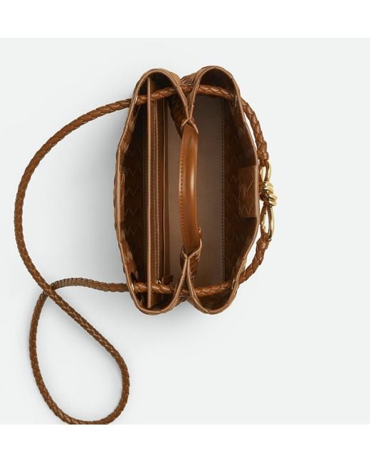 Bottega Veneta Brown Andiamo Woven Shoulder Bag