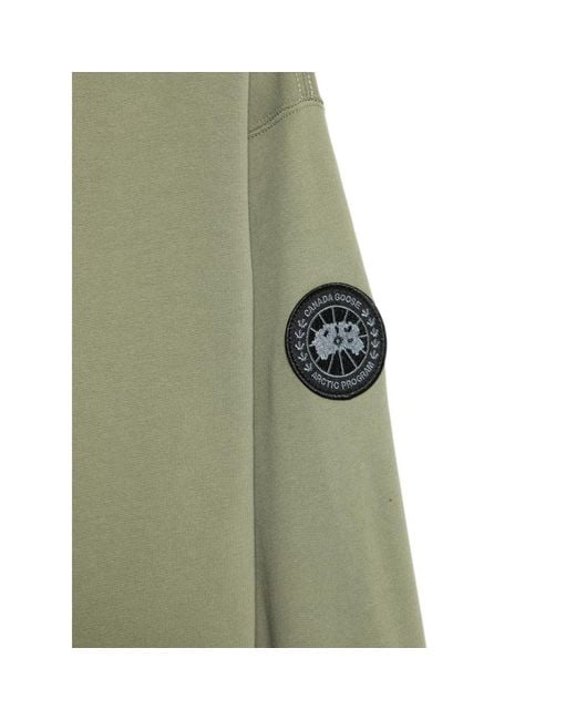Canada Goose Green Logo-Patch Hoodie for men