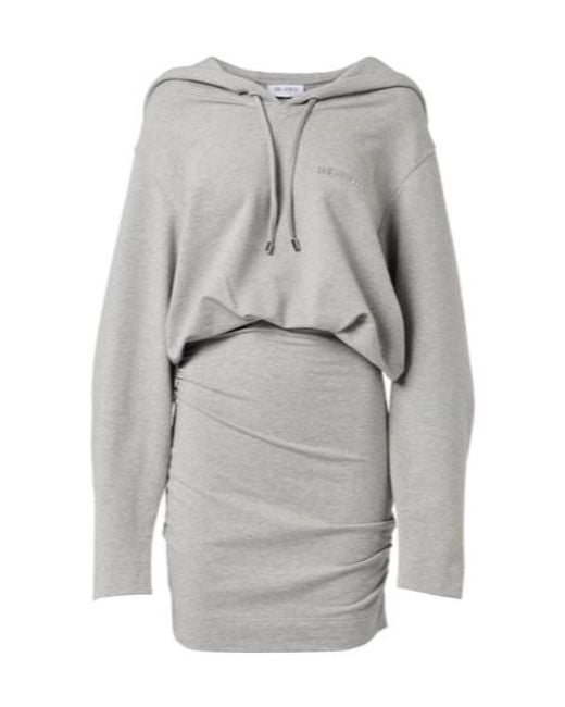 The Attico Gray Cotton-Blend Jersey Sweatshirt Dress